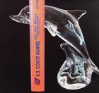 Art Glass 9  Dolphin Figurine Sculpture Signed 6 Pounds Ocean Sea Animal Decor