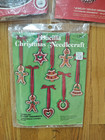 Lot Of 3  Vtg Bucilla  Holiday Ornaments Kits  Paragon Christmas Gingerbread
