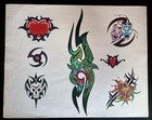 Tattoo Flash - 11 Original Vintage Color Sheets - Unknown Artist