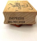 Sleigh Scarf Presents Snow Rubber Stamp Wood Mount Impress 1 75x2 5  Christmas
