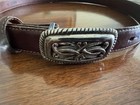 Vintage Women   s Brighton Silver Tone Brown Leather Belt Size M 30