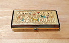 Vintage Pink Lady Cosmetic Mirrored Compact Egyptian Theme W accessories
