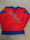 Vintage Team Usa Hockey Game Used Jersey 1950   s  Durene  8