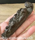4 2  Old Chinese Copper Carving Feng Shui Happy Laugh Maitreya Buddha Statue