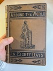 Antique Jules Verne Around World Eighty Days P Coates 1870s Gilt Ornate Book