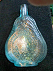 Rare Clevenger Bros Glass Works Aqua Blue Mouth Blown Hand Made Glass Bottle