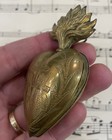 Rare Antique French Sacred Heart Reliquary Ex Voto C1880