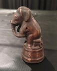Vintage Cast Iron Circus Elephant On A Tub Bank 2 X 4 Inches 