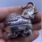  Antique Indian Mughal Solid Silver Ceremonial Elephant Figurine 18th Century Ad