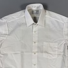 Vintage Sears Shirt Mens 16 5 White Short Sleeve Perma-prest Button Dress 70s