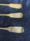 Antique Coin Silver Fiddle Teaspoons Set Of 3 Pure Coin Silver