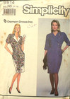 Vintage Simplicity Sewing Pattern  9914 Women s Dress Size 10-18 Cut 1990