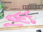 7 New Baskin Robbins Embossed Ice Cream Sundae Sunday 5 Inch Pink Plastic Spoons