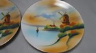 Vintage Japanese Hand Painted Plates 6  - Dutch Windmill - Good Condition X 4