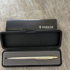 Parker Metal Ballpoint Pen Gold Trim Silver Ink W  Parker Case