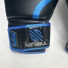 Sanabul Essential Gel Boxing Gloves 16 Oz Black And Liquid Blue