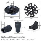 Walking Stick Tips Rubber 4pcs Trekking Pole Tips Replacement- Rubber Feet Fo   