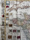 France 1828 Decorative Antique Flags Map W  23 Key Views Attractive Hand Color 