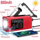 80000mah Bluetooth Emergency Radio Wind Up Solar Hand Crank Fm am Torch Light
