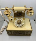 Vintage Deco-tel Rotary Dial Telephone Ornate  Gold  Victorian