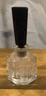 Art Deco Crystal Perfume Bottle clear Color Glass czechoslovakia C 1940  Flowers