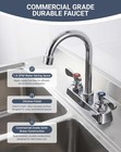 Deck Mount 4  All Metal Faucet With 3 5  Gooseneck Swivel Spout