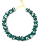Ghana Handmade Green Zen Recycled Glass African Trade Beads- 3319