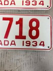 Nice Rare Original Pair 1934 Nevada License Plate Px-718