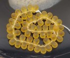 50 Czech Frosted Sea Glass Teardrop Beads -matte - Medium Topaz 6x4mm