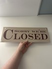Vintage Yes We   re Open Sorry We   re Closed Hand Painted Metal Sign From Store Old