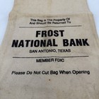 Vintage Frost National Bank San Antonio Texas Bank Bag Money Sack  Hard To Find