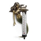 Aluminum Mermaid Wall Mounted Thermometer Home Decorative Figurine Collection