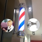 Barber Shop Pole Light Rotating Led Stripes Hair Salon Open Sign Outdoor indoor