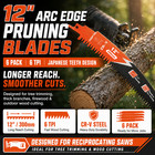 12  Japanese Teeth Reciprocating Saw Blades Arc Edge 6tpi Wood Pruning Cr-v 6pk