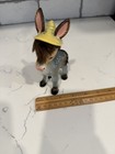 Vintage Donkey Mule Kitsch Ceramic Figure With Hair