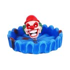 Bobblehead Clown Ashtray     4 Inch Round X 2 5 Inch High Hand-painted Resin 