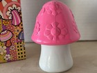 Vtg Avon Flower Power Mushroom Candle Nib Unused Hot Pink Ceramic Garden Spice