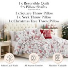   Inc  Christmas Quilt  Queen Size full W 2 Pillow Shams   3 Throw Pillows  R   