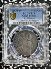  1638-39  G b  Charles I 1 2 Crown Pcgs F15 Lot g938 Silver  S-2858 Briot