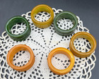 6 Vintage Multicolor Bakelite Napkin Rings Tested 110g