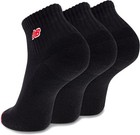 3 Pairs New Balance Patch Logo Ankle Socks cushioned Moisture Wicking  Lg  Black