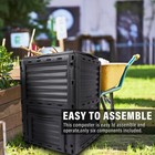 Garden Compost Bin 80 Gallon Creation Of Fertile Soil Recycle Leftovers Black