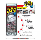 Flex Tape White 4 In  X 5 Ft  Strong Rubberized Waterproof Tape