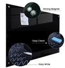 Glass Magnetic Black Board - 48 X36 Inches Frameless Dry Erase Blackboard For   