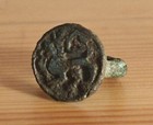 Heraldic Medieval Bronze Ring  Rare  Size 14 5mm us 3 25  Wearable  Authentic