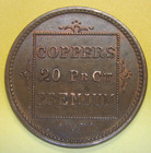 Patriotic Civil War Token   Trade And Commerce Sailing Ship Coppers 20  Premium