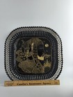 Vintage Etched Square Metal Tray With Couple And Motif From India