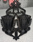 Antique Victorian Cast Iron Double Urn Match Safe Wall Pocket Patented 1867