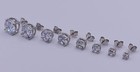 Sterling Silver Cz Basket Round Stud Earrings In All Carat Sizes 925
