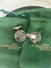 Grand Silver Vintage Cufflinks Mens Silver Caesar Cuff Links Minimalist Suit